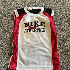 Vintage Nike Kids Tank Top - Red, Black, and White